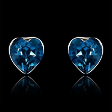 Show details for Gorgeous Dark Blue Platinum Plated Stud