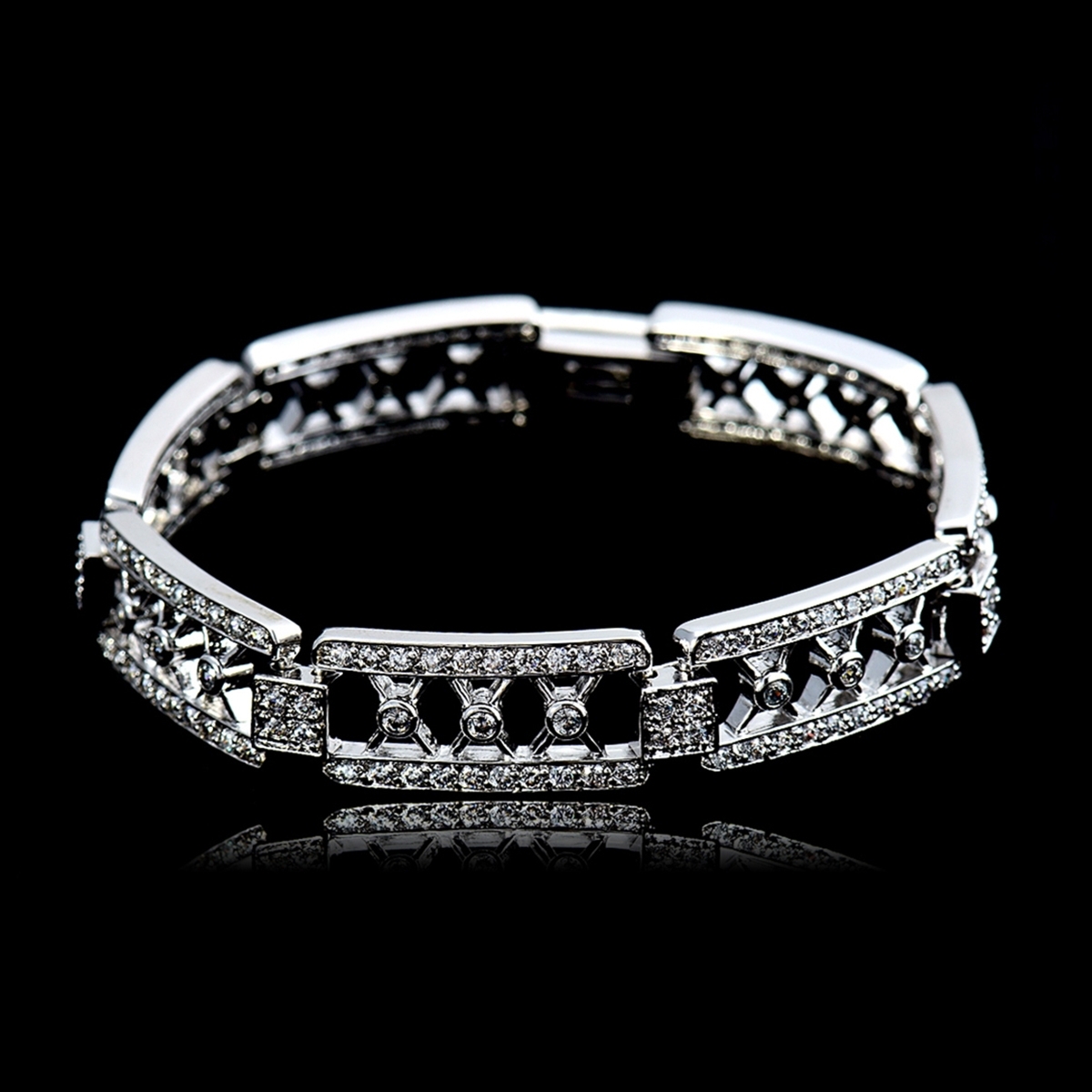 ThreeDimensional Brass Platinum Plated Bracelets