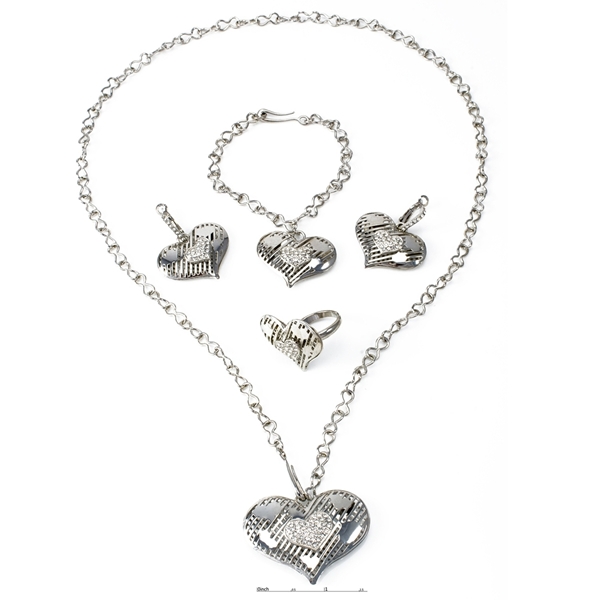 Picture of Sparkling Rhinestone Valentine's Day 4 Pieces Jewelry Sets