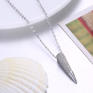 Picture of Distinctive White 925 Sterling Silver Pendant Necklace with Low MOQ