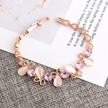 Show details for Impressive Pink Rose Gold Plated Fashion Bracelet with Full Guarantee