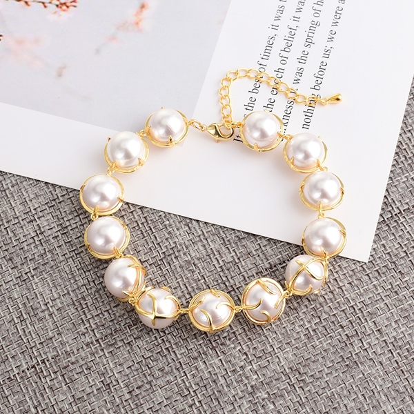 Picture of Good Artificial Pearl Classic Fashion Bracelet