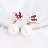 Picture of Beautiful Artificial Pearl Purple Dangle Earrings