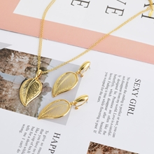 Show details for Dubai Leaf Necklace and Earring Set with Worldwide Shipping