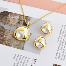 Show details for Best Casual Gold Plated Necklace and Earring Set