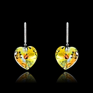 Show details for Charming Heart & Love Swarovski Element Drop & Dangle