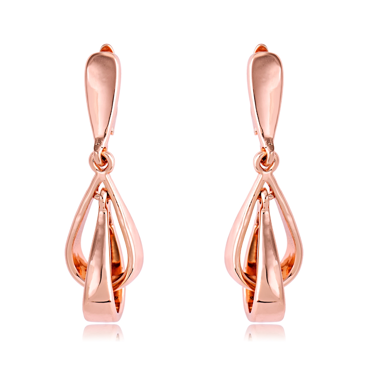 Lovely Opal Dangle Earrings – 14k Rose Gold Plated – Fire Opal With Cubic Zirconia – MDFUN Jewelry Designs