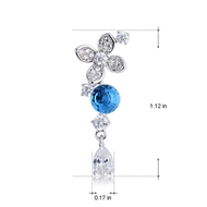 Picture of Charming Blue Small Dangle Earrings of Original Design