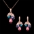 Picture of Trendy Rose Gold Plated Artificial Crystal Necklace and Earring Set From Reliable Factory