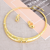 Show details for Buy Gold Plated Zinc Alloy Necklace and Earring Set with Wow Elements