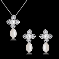 Picture of Eye-Catching White Artificial Pearl Necklace and Earring Set Direct from Factory