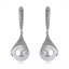 Show details for Eye-Catching White Platinum Plated Dangle Earrings with Member Discount