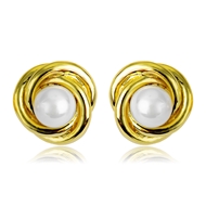 Picture of Unique Artificial Pearl White Stud Earrings