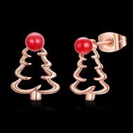 Picture of Impressive Red Rose Gold Plated Stud Earrings from Certified Factory