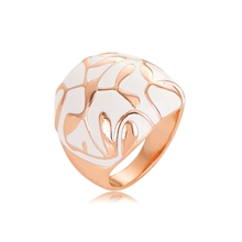 Show details for Eye-Catching White Enamel Fashion Ring with Member Discount