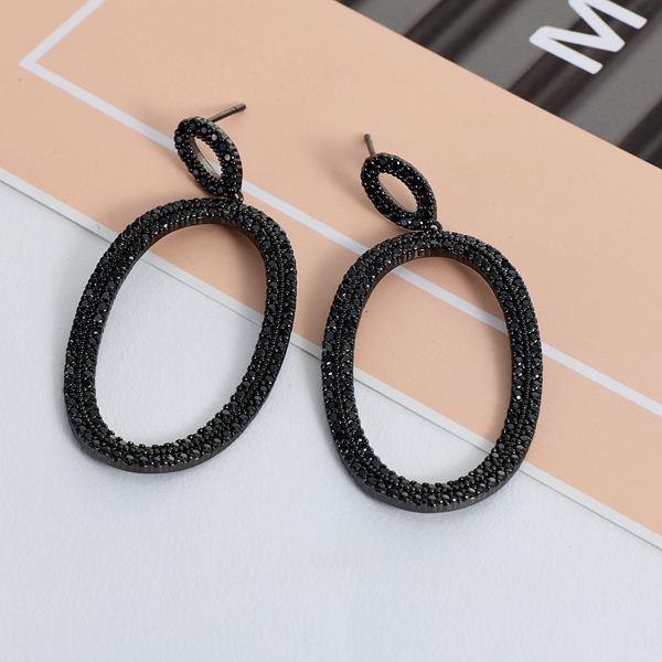 Picture of Black Cubic Zirconia Dangle Earrings Best Price