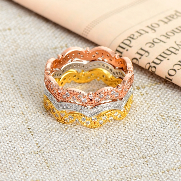 Picture of Amazing Cubic Zirconia Multi-tone Plated Fashion Ring Online Shopping