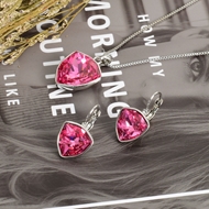 Show details for Zinc Alloy Platinum Plated Necklace and Earring Set in Flattering Style