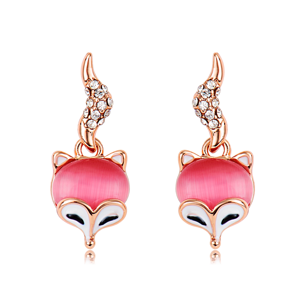 Pretty Opal Rose Gold Plated Dangle Earrings