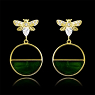 Picture of Brand New Green Delicate Dangle Earrings with Full Guarantee