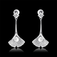 Picture of Delicate Platinum Plated Dangle Earrings with Speedy Delivery