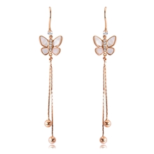 Show details for Copper or Brass Rose Gold Plated Dangle Earrings in Flattering Style