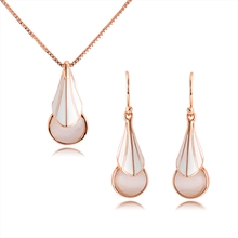 Show details for Low Price Rose Gold Plated Casual Necklace and Earring Set from Trust-worthy Supplier