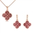 Picture of Distinctive Pink Zinc Alloy Necklace and Earring Set with Low MOQ