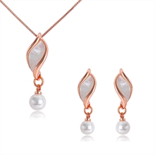 Show details for Cheap Rose Gold Plated Classic Necklace and Earring Set From Reliable Factory