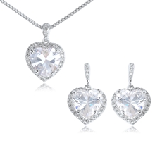 Show details for Best Cubic Zirconia White Necklace and Earring Set