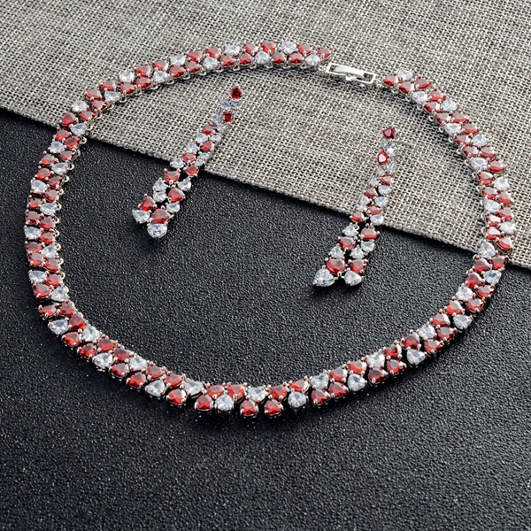Picture of Great Cubic Zirconia Luxury Necklace and Earring Set