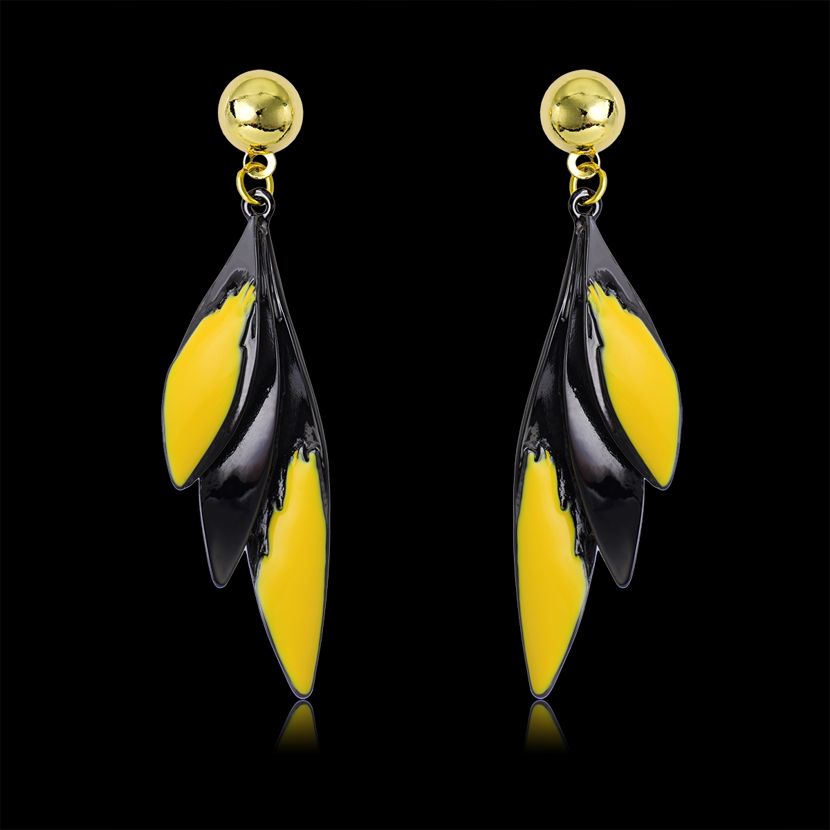 Popular Enamel Yellow Dangle Earrings
