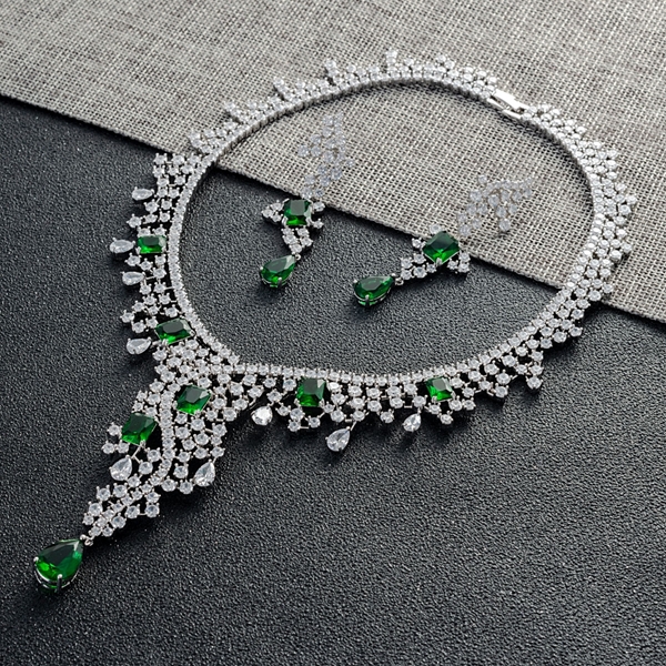 Picture of Great Cubic Zirconia Casual Necklace and Earring Set
