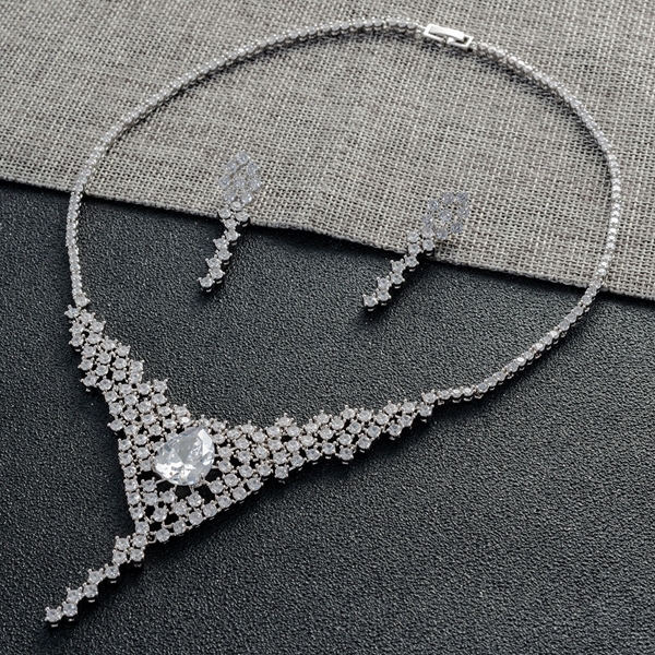 Picture of Top Big Luxury Necklace and Earring Set
