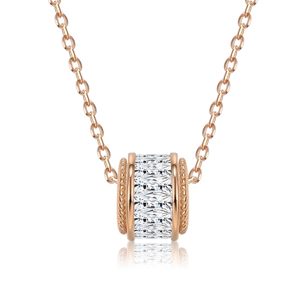 Picture of Nice Cubic Zirconia Rose Gold Plated Pendant Necklace