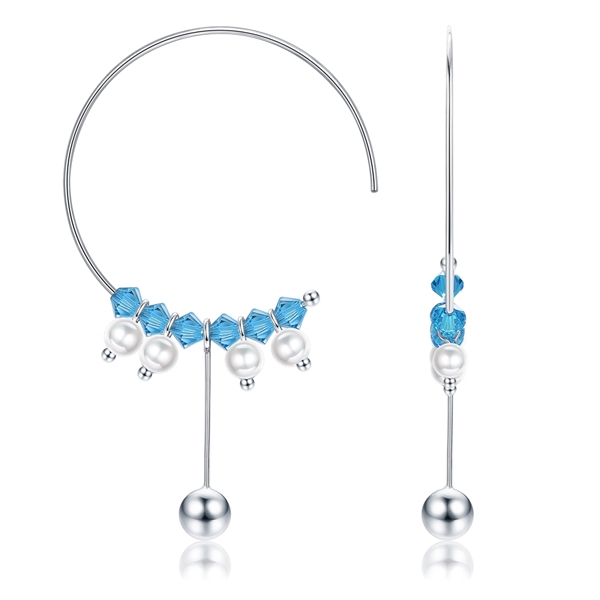 Picture of Impressive Blue Casual Big Hoop Earrings with Low MOQ