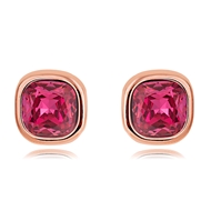 Picture of Unique Artificial Crystal Pink Stud Earrings