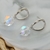 Picture of Wholesale Platinum Plated White Dangle Earrings with No-Risk Return