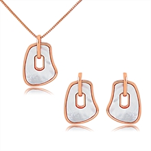 Show details for Recommended White Copper or Brass Necklace and Earring Set from Top Designer