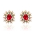 Picture of Beautiful Cubic Zirconia Red Stud Earrings
