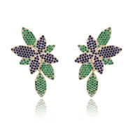 Picture of Irresistible Green Gold Plated Stud Earrings As a Gift