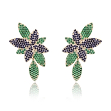 Show details for Irresistible Green Gold Plated Stud Earrings As a Gift