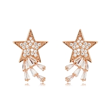 Show details for Fashion Cubic Zirconia Rose Gold Plated Stud Earrings