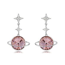 Show details for Hot Selling Purple Swarovski Element Dangle Earrings from Top Designer