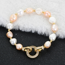 Show details for Top fresh water pearl Copper or Brass Fashion Bracelet