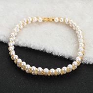 Show details for Shop Gold Plated White Pendant Necklace with Wow Elements