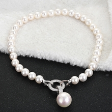 Show details for Classic White Pendant Necklace with Speedy Delivery