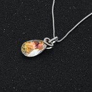 Show details for Delicate Swarovski Element Platinum Plated Pendant Necklace