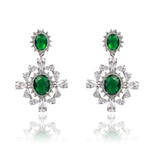 Show details for Unusual Big Cubic Zirconia Dangle Earrings