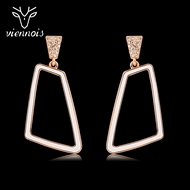 Picture of Low Cost Rose Gold Plated Artificial Crystal Dangle Earrings